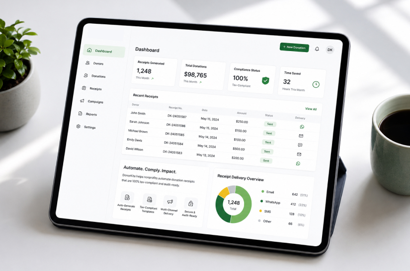 Tax-Compliant Donation Receipts Software