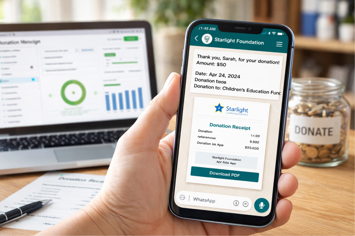 WhatsApp Donation Receipt Software